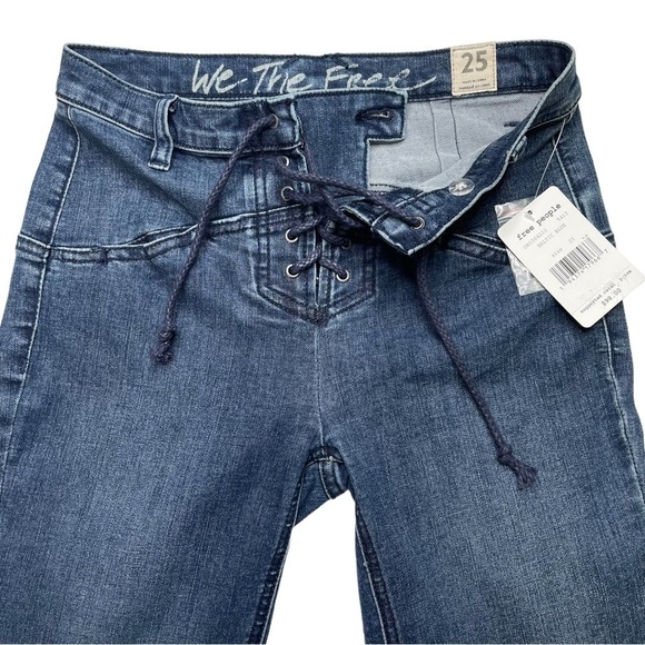We The Free Eva Denim High Rise Lace Up Bootcut Womens Jeans Size 25 - Picture 7 of 10